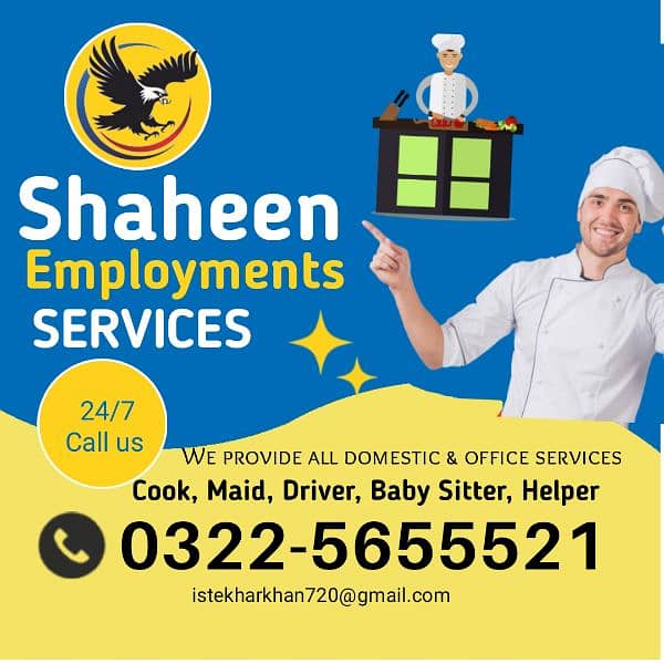we provide Cook | Driver | Maid | Helper | Office Boy | Baby Sitter | 0