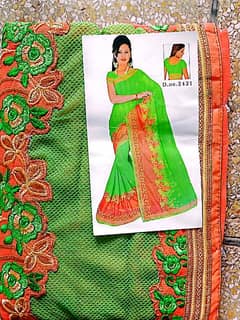 indian saree full embrioded