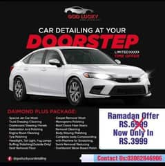 car interior cleaning with ribbon polish at your door step