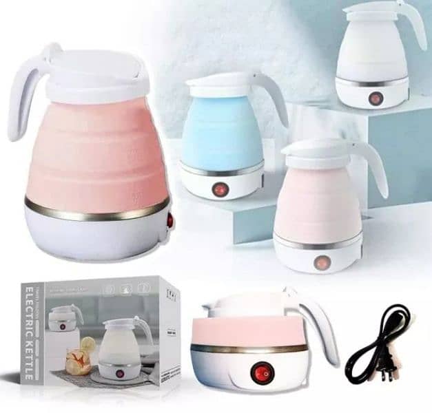 Foldable Portable Electric Kettle Travel Kettle Silicone, 5 Mins Heat 4