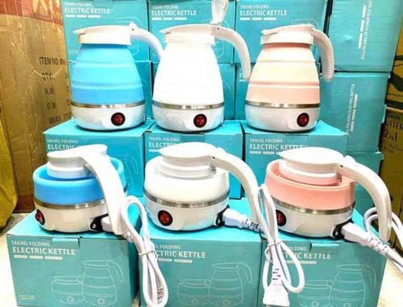 Foldable Portable Electric Kettle Travel Kettle Silicone, 5 Mins Heat 5