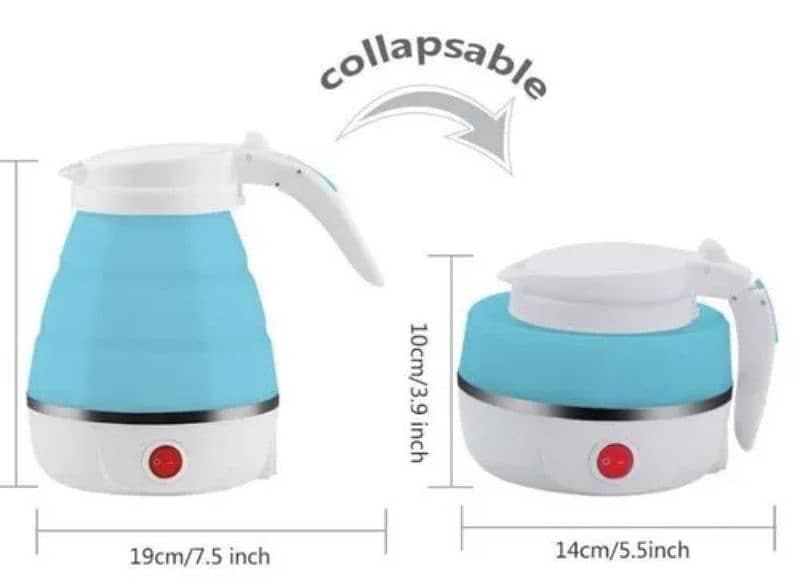 Foldable Portable Electric Kettle Travel Kettle Silicone, 5 Mins Heat 6