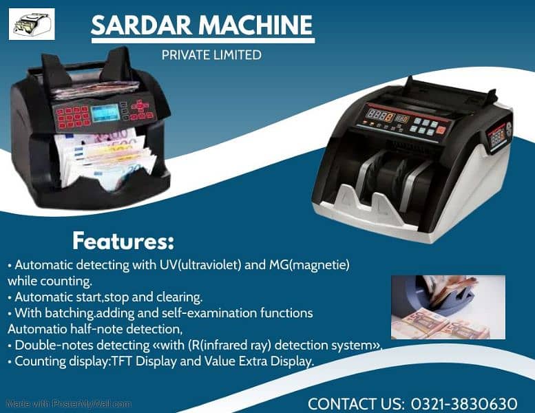 Cash counting machines,Mix note counter 100% fake detection Pakistani 1