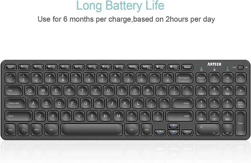 Arteck HW305-3 2.4G Wireless Full Size Keyboard 0