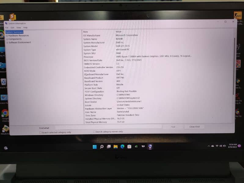 Dell G-15 with  rtx 3060 and ryzen 5800H 7