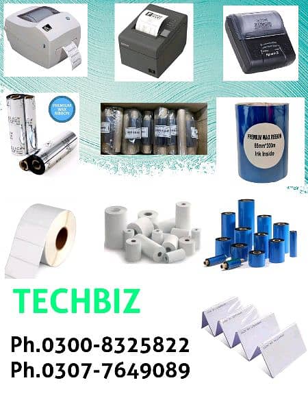 We deal in wax ribbon Barcode rolls thermal Rolls etc. 0
