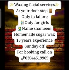 waxing, facial service at your door step. . . . . .