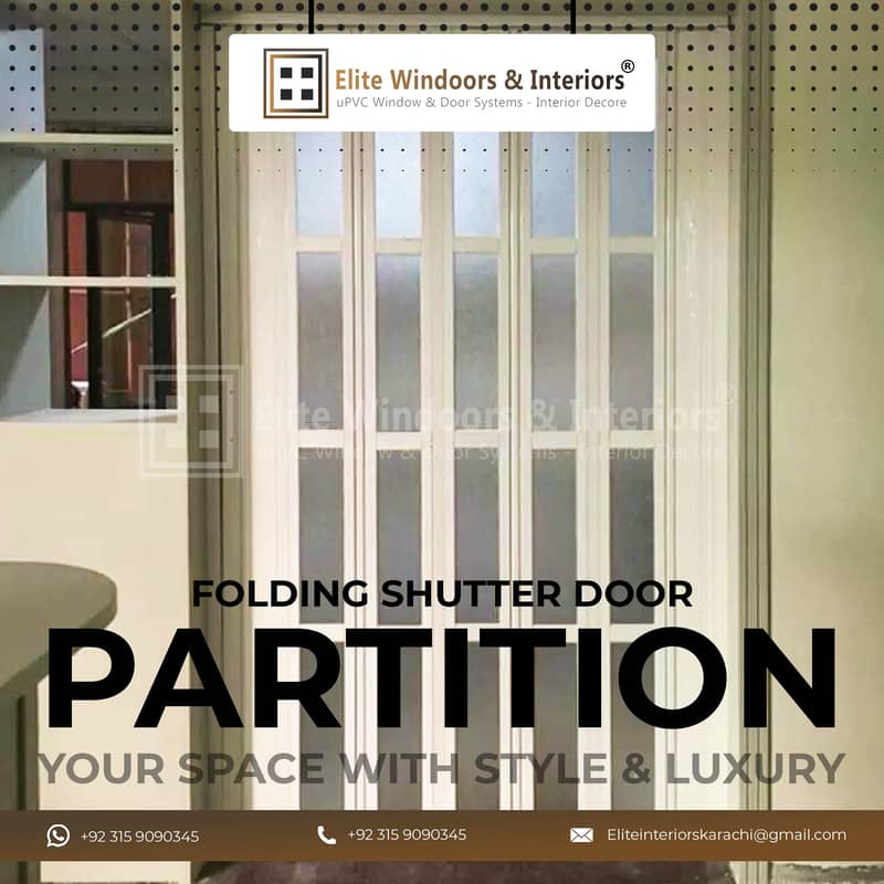 PVC folding shutter partition Door new and Trendy 0