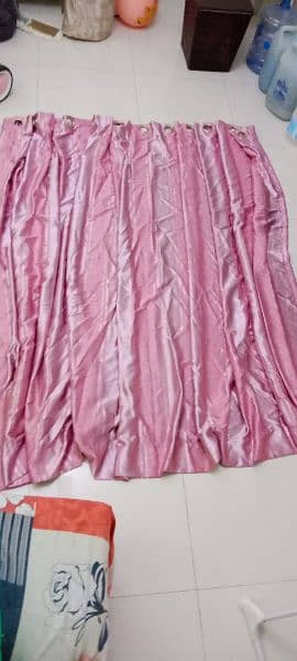 Hardly used beautiful Pink & Silver lining curtain in just 3000 only 1