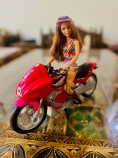 barbies made to move doll & horse & bike