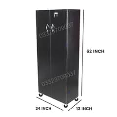 Black 5x2 feet Two door Wooden cuboard cabinet almari & shoe rack