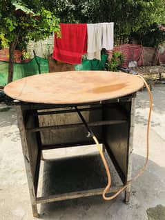 Large Tawa for fish making with stand and burner