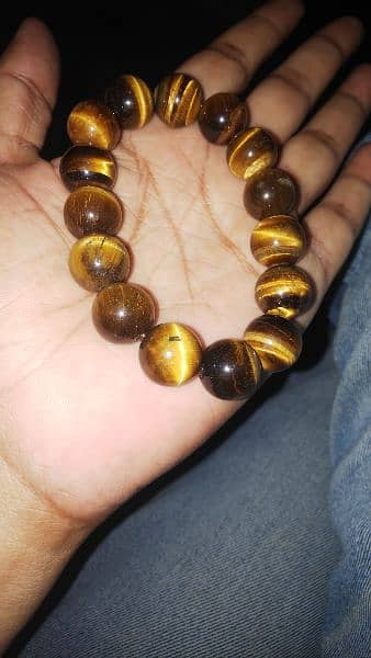 Tiger Eye, Aqeeq Lapis lazuli and Sun stone Gemstone Bracelet 5