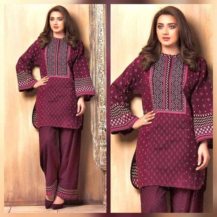 •  Fabric: Lawn •  Shirt: Sequins Embroidered Front •  Neckline And Da 8