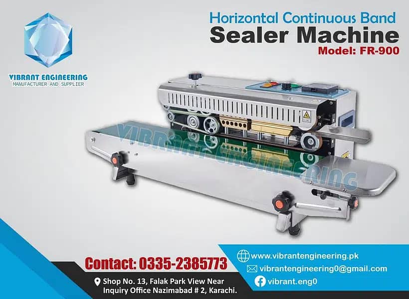 Horizontal Continuous Band Sealer/ Pouch Bag Sealing Packing Machine 3
