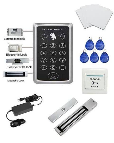 Electric door lock card code finger access Control handle locks 2