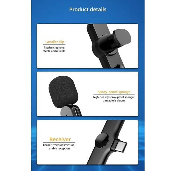 2.4G Lavalier Wireless Portable Microphone For Type C & iphone 2