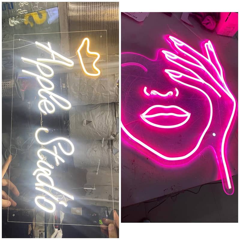 neon sign borad / name plates / islamic caligraphy in steel / acraylic 2