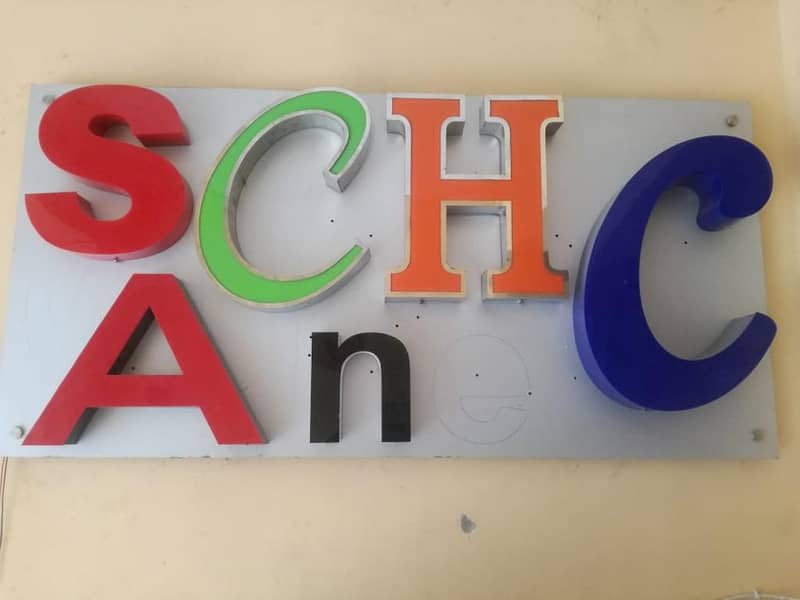 neon sign borad / name plates / islamic caligraphy in steel / acraylic 8