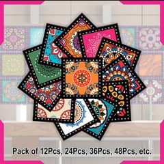 Self-adhesive Colorful Tile Stickers Pack of 12 pieces. 0318-876-43-00