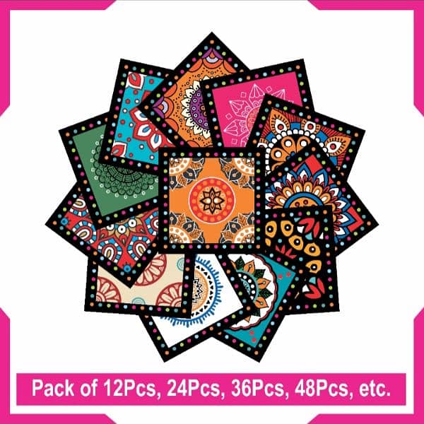 Self-adhesive Colorful Tile Stickers Pack of 12 pieces. 0318-876-43-00 2