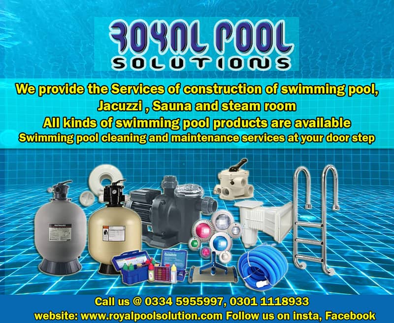 Swimming Pool Equipment, Pool Construction ,Jacuzzi,Steam, Sauna Bath 1