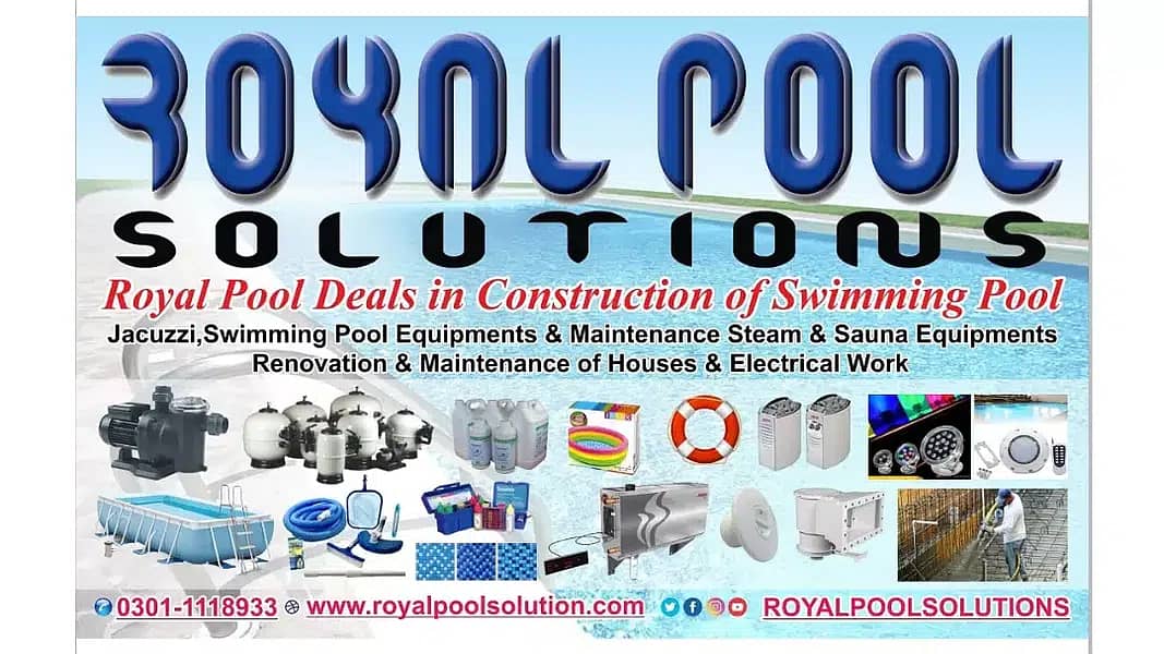 Swimming Pool Equipment, Pool Construction ,Jacuzzi,Steam, Sauna Bath 0