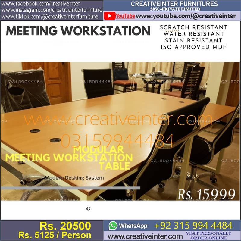 Office workstation table front desk Executive chair meeting Furniture 5