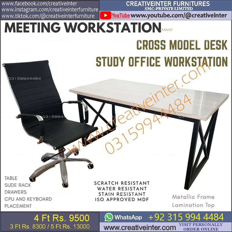 Office workstation table front desk Executive chair meeting Furniture 19