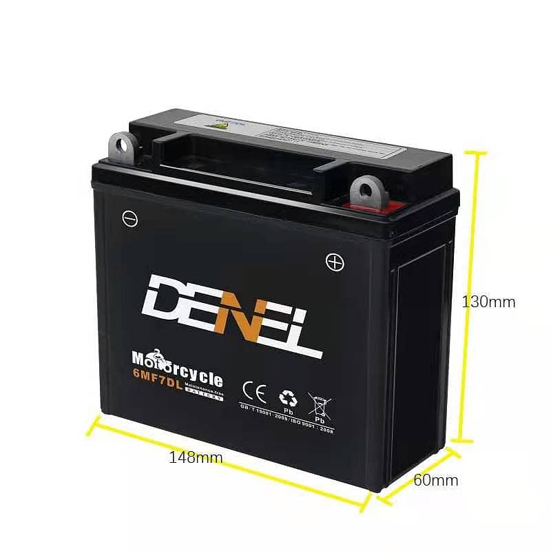 Motorcycle DENEL Dry Battery For HONDA CB150F, YBR, YBRG YBZ, Suzuki 7