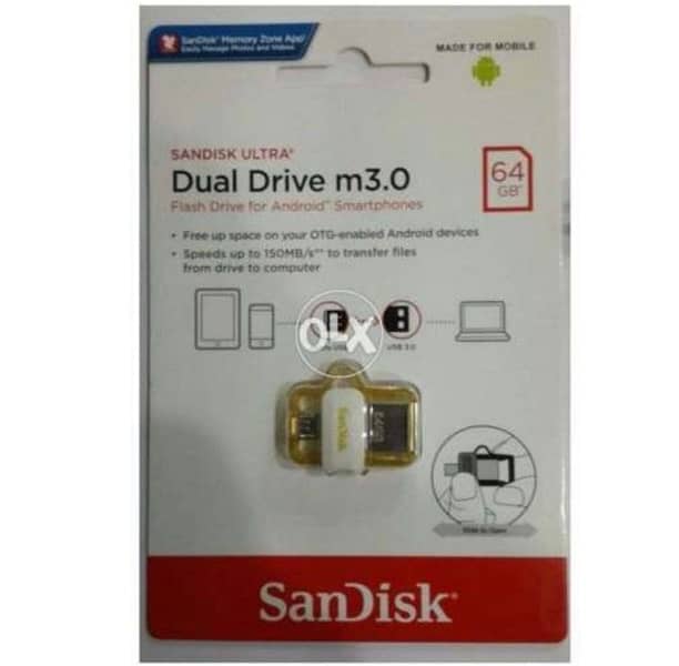 SanDisk Original 64GB OTG USB 3.0 Brand New Seal pack 0