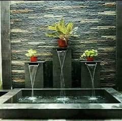 waterfall fountain Wall design and concrete art 0