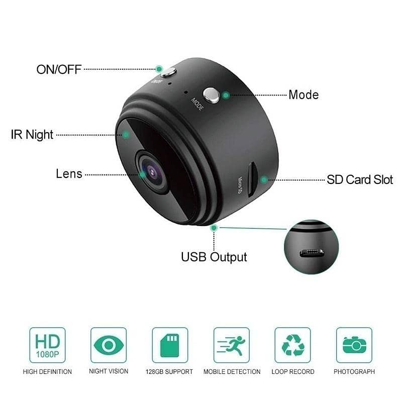 A9 1080p Hd 2mp Magnetic Wifi Mini Camera App V380 Pro 1