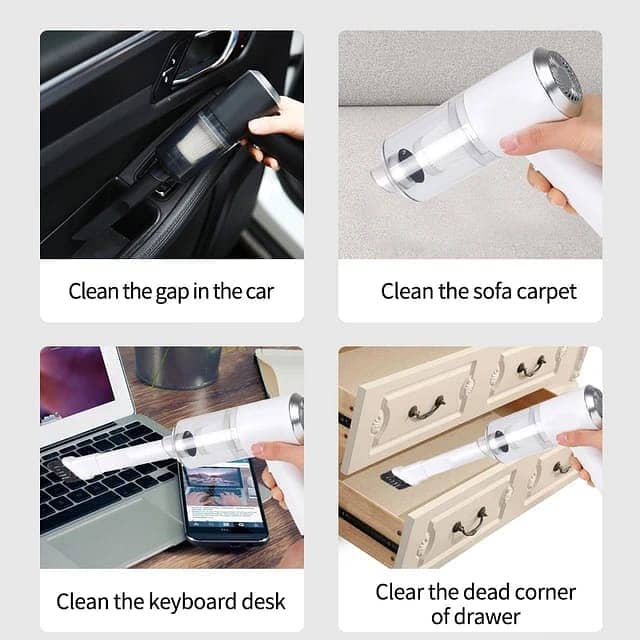 Wireless Car Vacuum Cleaner  Portable Powerful Suction Wet And Dry Sma 4