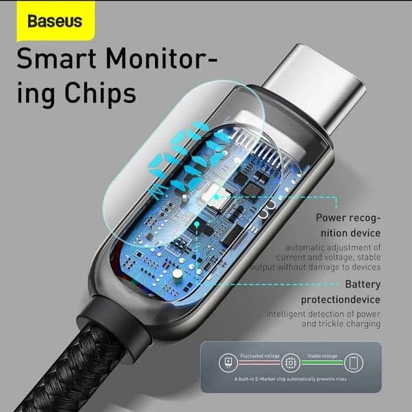 Baseus Type-C 66w LED Display cable fast charging 5