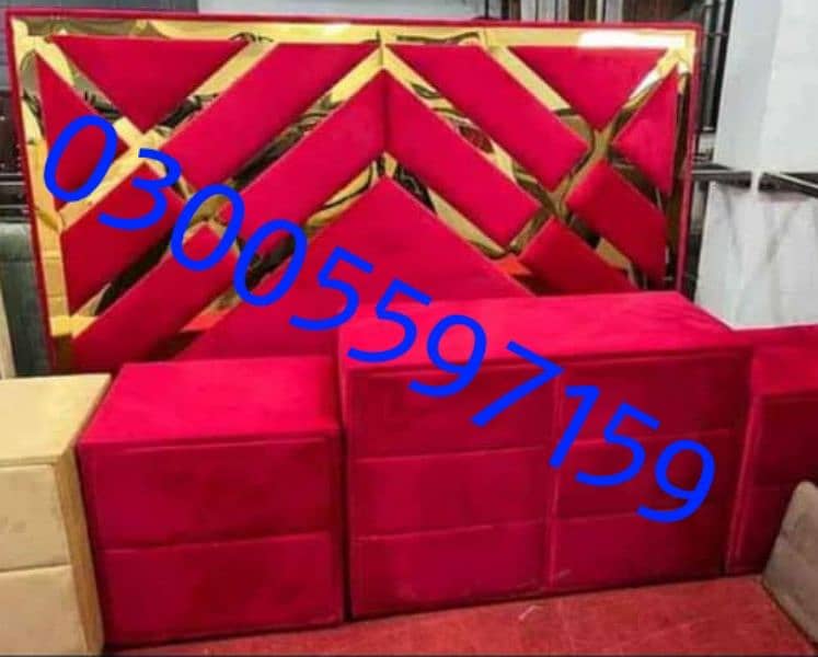 valvet double bed wooden full cushion dressing wholesale furniture set 13