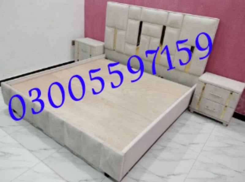 valvet double bed wooden full cushion dressing wholesale furniture set 15