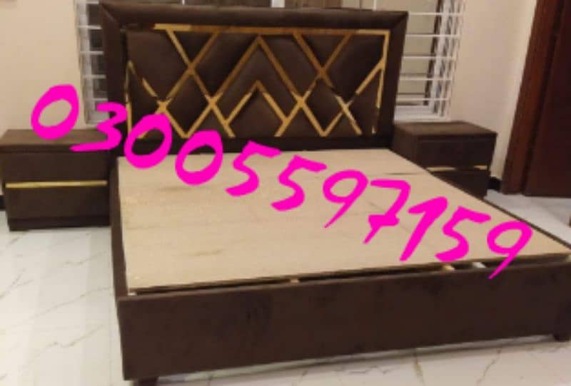 valvet double bed wooden full cushion dressing wholesale furniture set 19