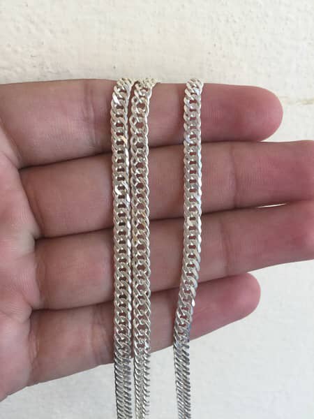 Silver Braclet with stone & Italian Chain 1