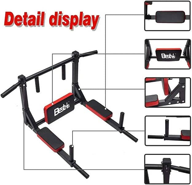 5 In 1 Wall Mounted Pull Up Bar & Dip Station 03020062817 3