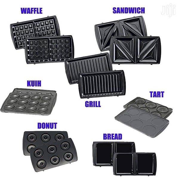 RAF 7 IN 1 SANDWICH PANINI GRILL WAFFLE COOKIE DONUT MAKER NON STICK 14