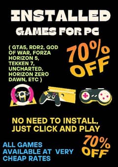 Games for sale, Installed PC games at very cheap prices