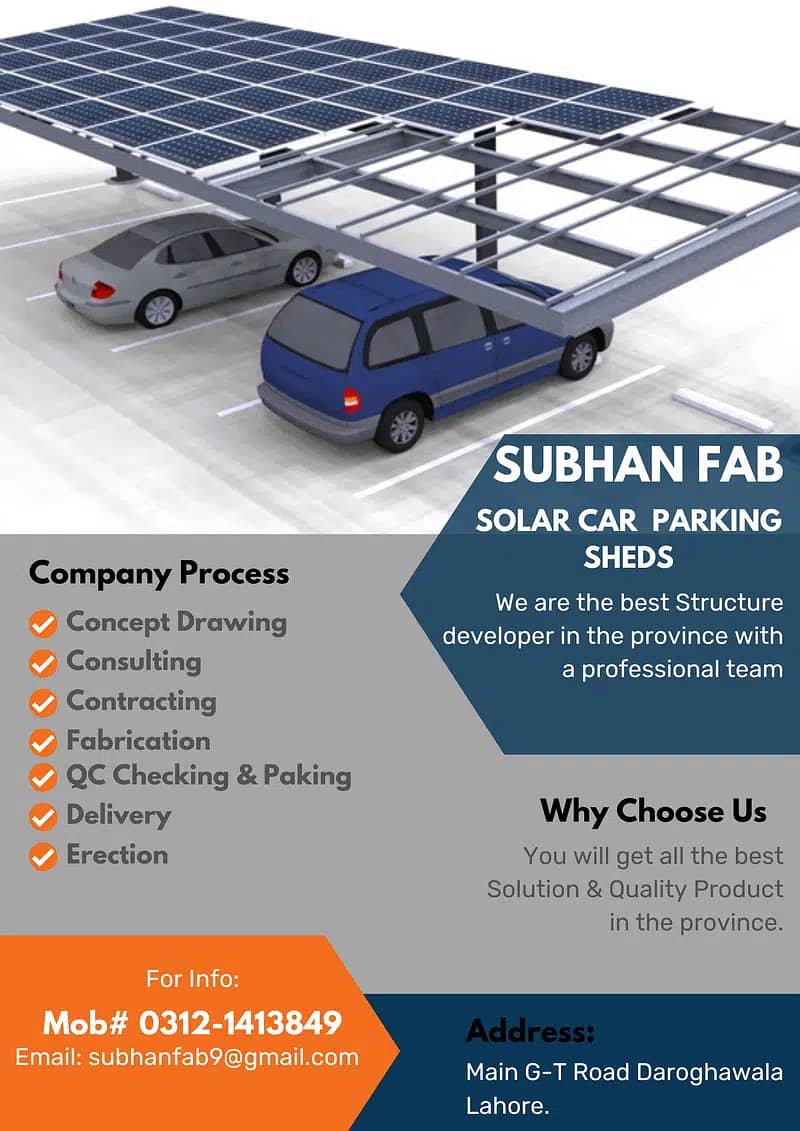 Solar Car Parking / Car Parking Shed / Soalr Car Parking Shed. 6