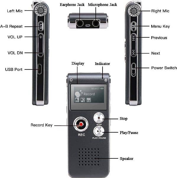 multifunctional sound recorder audio recorder MP3 player 3