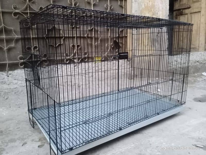 1.5 by 2.5 ft Cage with metal tray 1