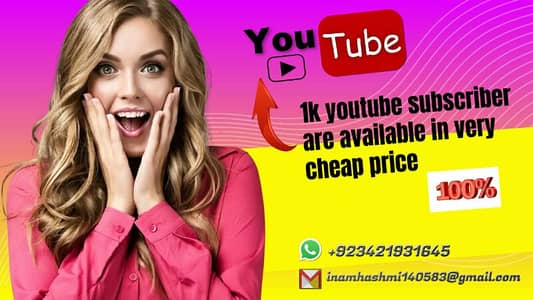 youtube subscribers available whatsapp 03421931645