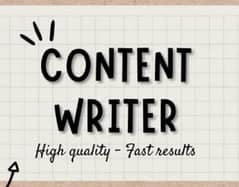CONTENT WRITER AVAILABLE FOR YOUR WORK