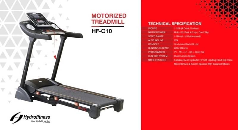 hydro fitness hfc10 treadmill 1