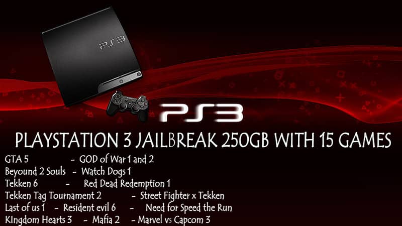 PlayStation 3 Slim 500GB JAILBREAK with 20 Games 0