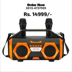 Speaker With Two Dual Double  Long Range Wireless Mic Sound System